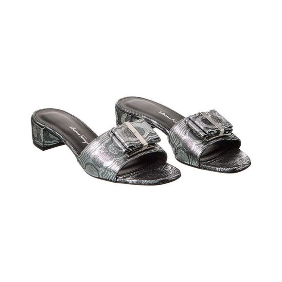 Ferragamo Zefir Suede Sandal (Authentic Pre-Loved) Silver